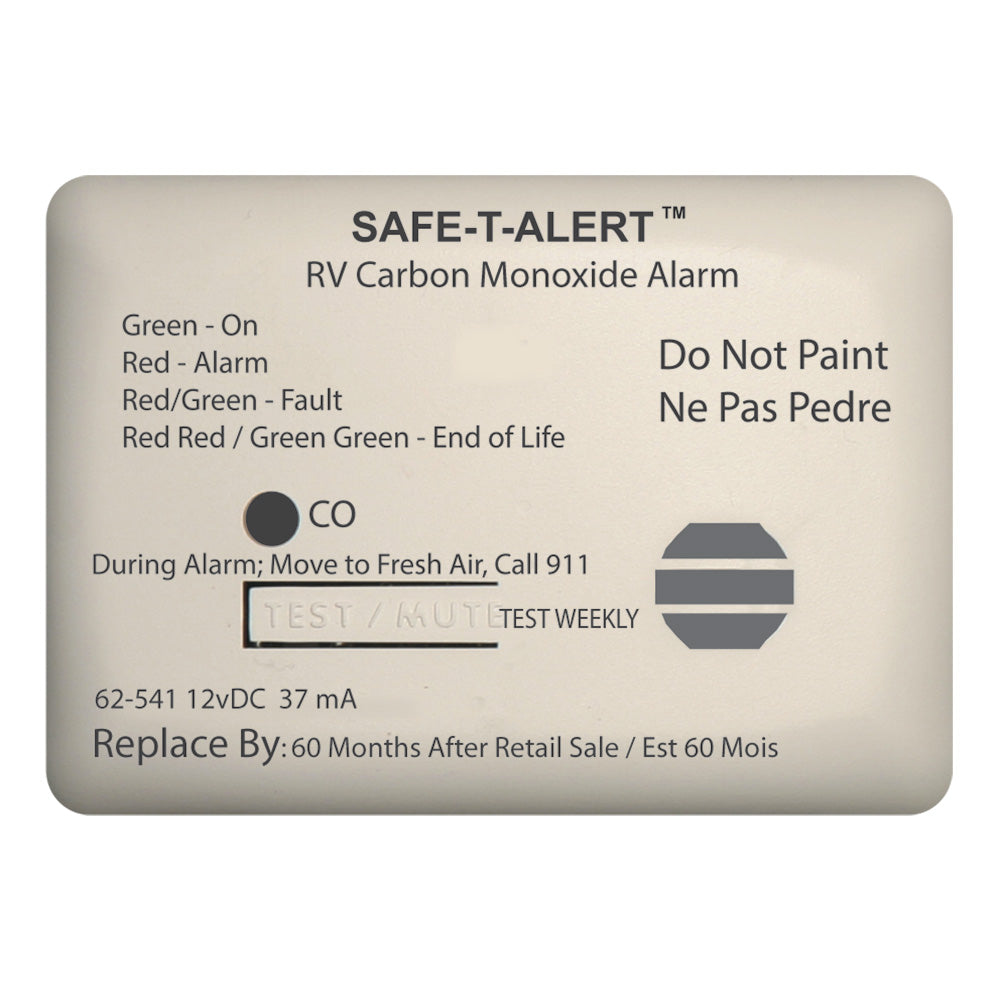 Safe-T-Alert 62-541-WT 62 Series Carbon Monoxide Alarm - 12V - RV Surface Mount - White