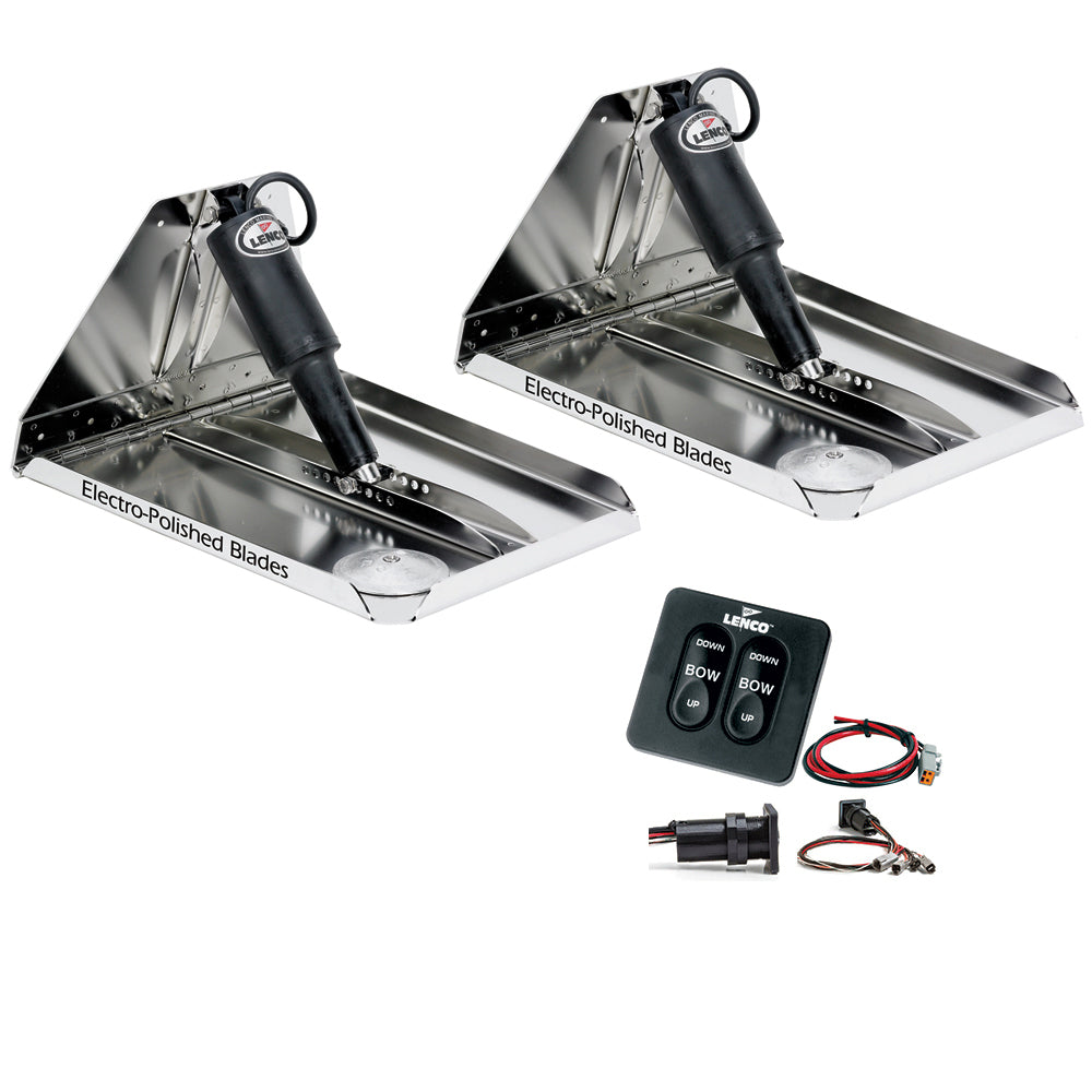 Lenco 18" x 14" Heavy Duty Performance Trim Tab Kit w/Standard Tactile Switch Kit 12V RT18X14HD