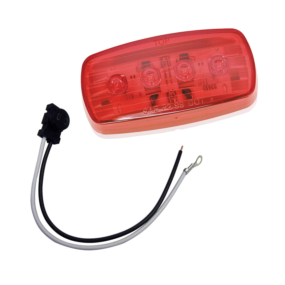 Wesbar LED Clearance/Side Marker Light - Red #58 w/Pigtail 401586KIT