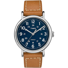 Timex TW2R425009J Weekender 40mm Men's Watch - Tan Leather Strap w/Blue Dial
