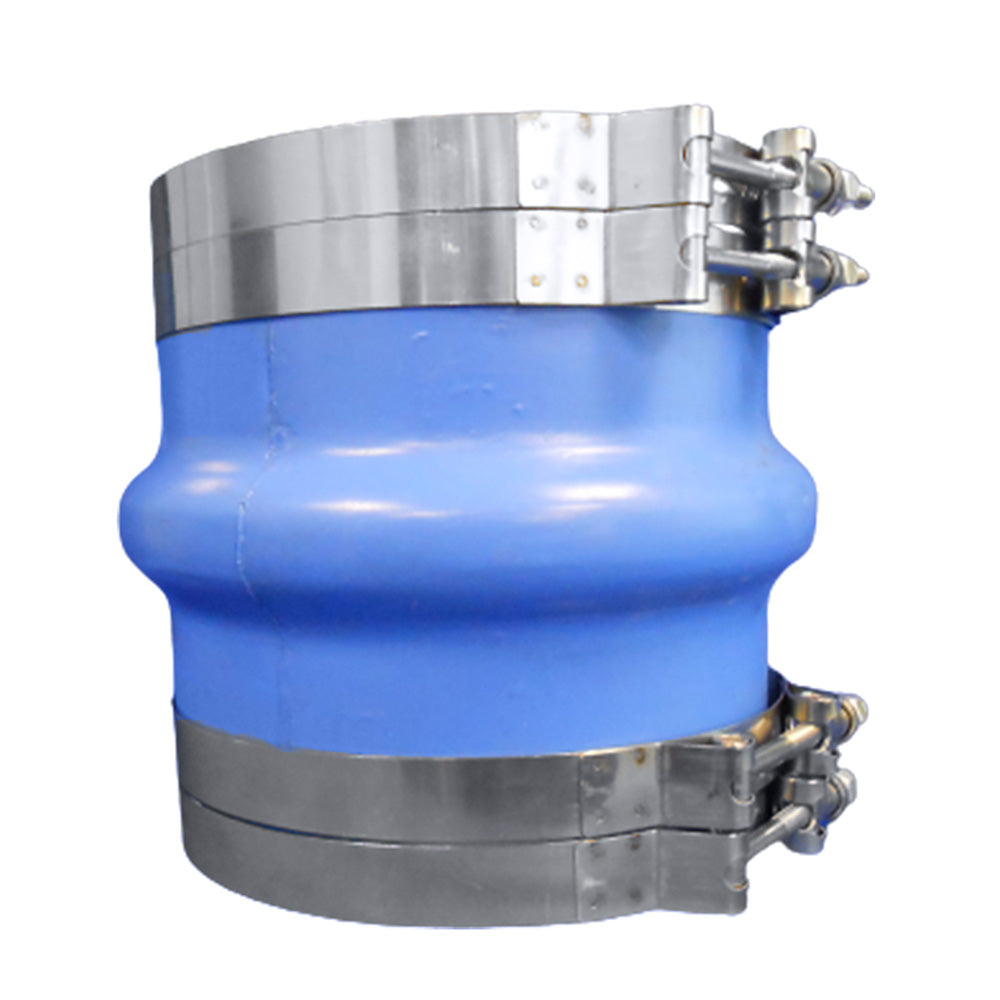 Trident Marine 270V8000-S/S 8" ID Blue Silicone Molded Wet Exhaust Hump w/4 T-Bolt Clamp