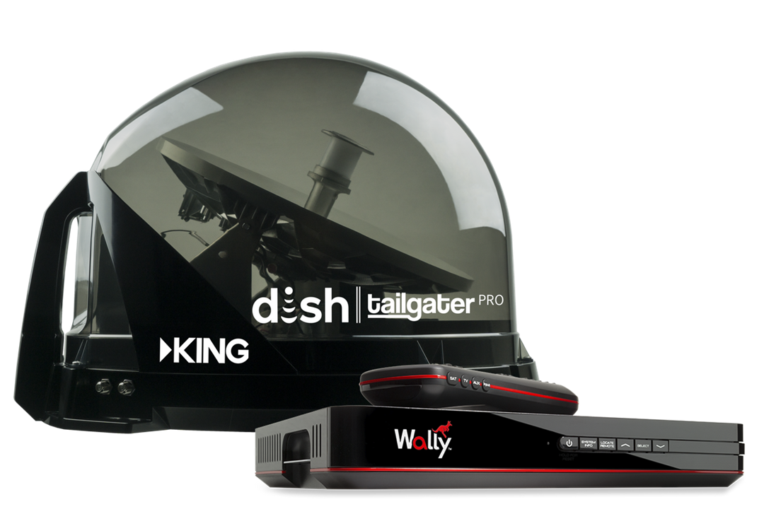 King DTP4950 Dish Tailgater Pro Premium Satellite System & Wally Bundle