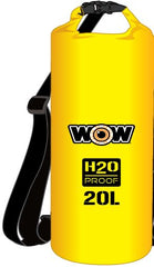 WOW H2O Proof Drybag w/Shoulder Strap, 20L Yellow 185080Y