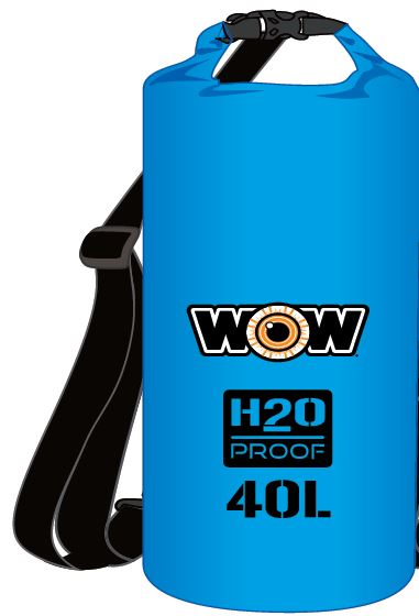 WOW H2O Proof Drybag w/Shoulder Strap, 40L Blue 185100B