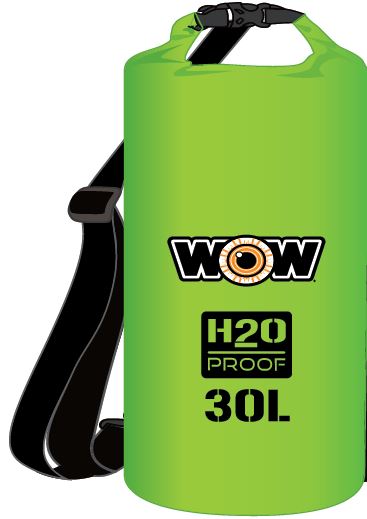 WOW H2O Proof Drybag w/Shoulder Strap, 30L Green 185090G