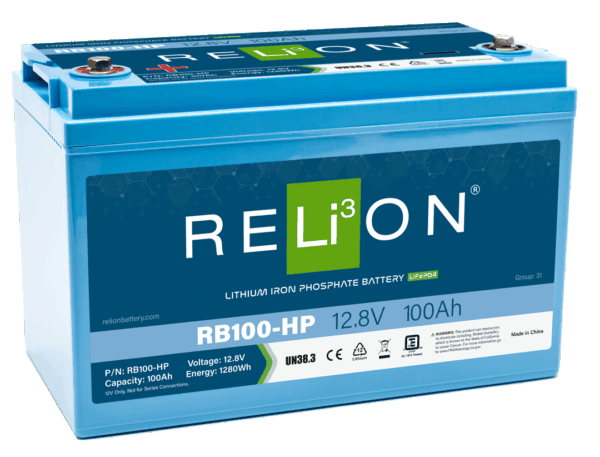 RELiON RB100HP LiFePO4 Lithium Iron Phosphate 12V Battery, Group 31