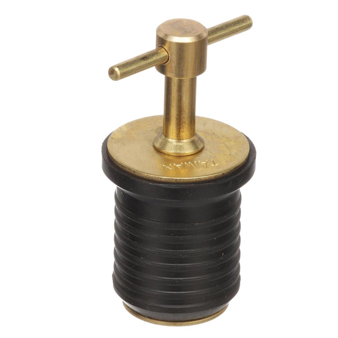 Attwood 1" Drain Plug with Brass T-Handle w/o Chain 7526A7