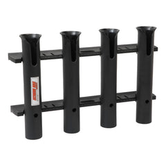 Extreme Max 3005.5641 Wall-Mount Poly Fishing Rod Holder - 4-Rod, Black