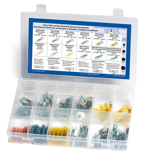 Grote 83-6542 Heat Shrink Kit - 120 Crimp, Solder & Seal Terminals & Connectors