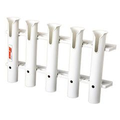 Extreme Max 3005.5636 Wall-Mount Poly Fishing Rod Holder - 5-Rod, White