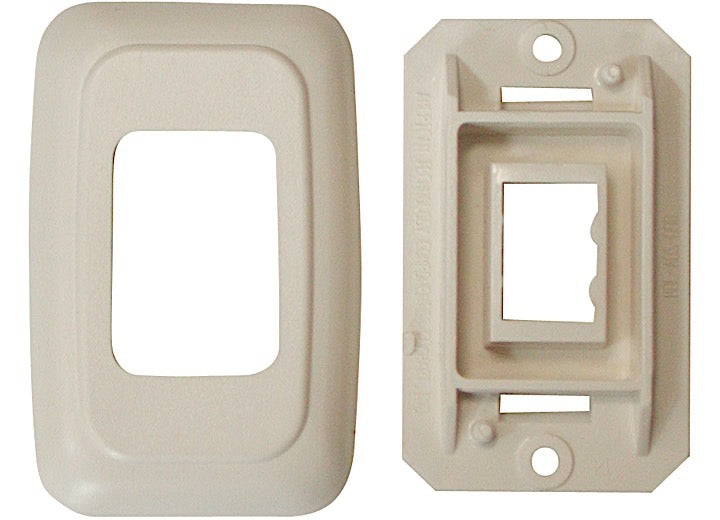 VALTERRA DGPB3158VP SINGLE BASE AND PLATE CONTOUR WALL PLATE ASSEMBLY IVORY