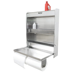 Extreme Max 5001.6049 Aluminum Work Station Storage Cabinet w/ Flip-Out Work Tray & Paper Towel Rack Organizer for Enclosed Race Trailer, Shop, Garage, Storage