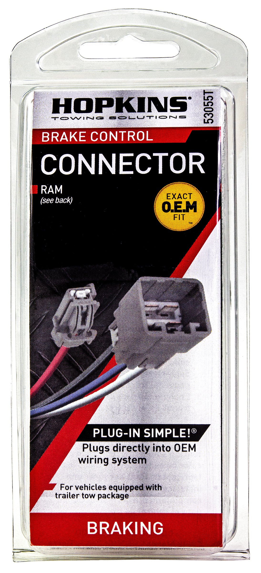 Hopkins 53055T Plug-In Simple Brake Control Connector for Dodge Ram Pickup (2013)