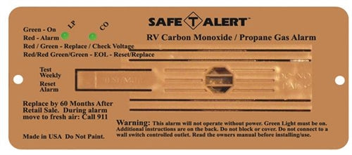 Safe-T-Alert by MTI Industries 35-742-BR Dual LP/CO Alarm - 12V, 35 Series Flush Mount, Brown