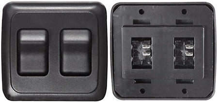 RV Designer S523 Contoured DC Wall Switch On/Off - Double, Black