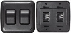 RV Designer S523 Contoured DC Wall Switch On/Off - Double, Black