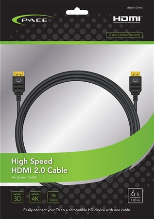 Pace International 115-006 High Speed & Cl3 Rated HDMI 6'