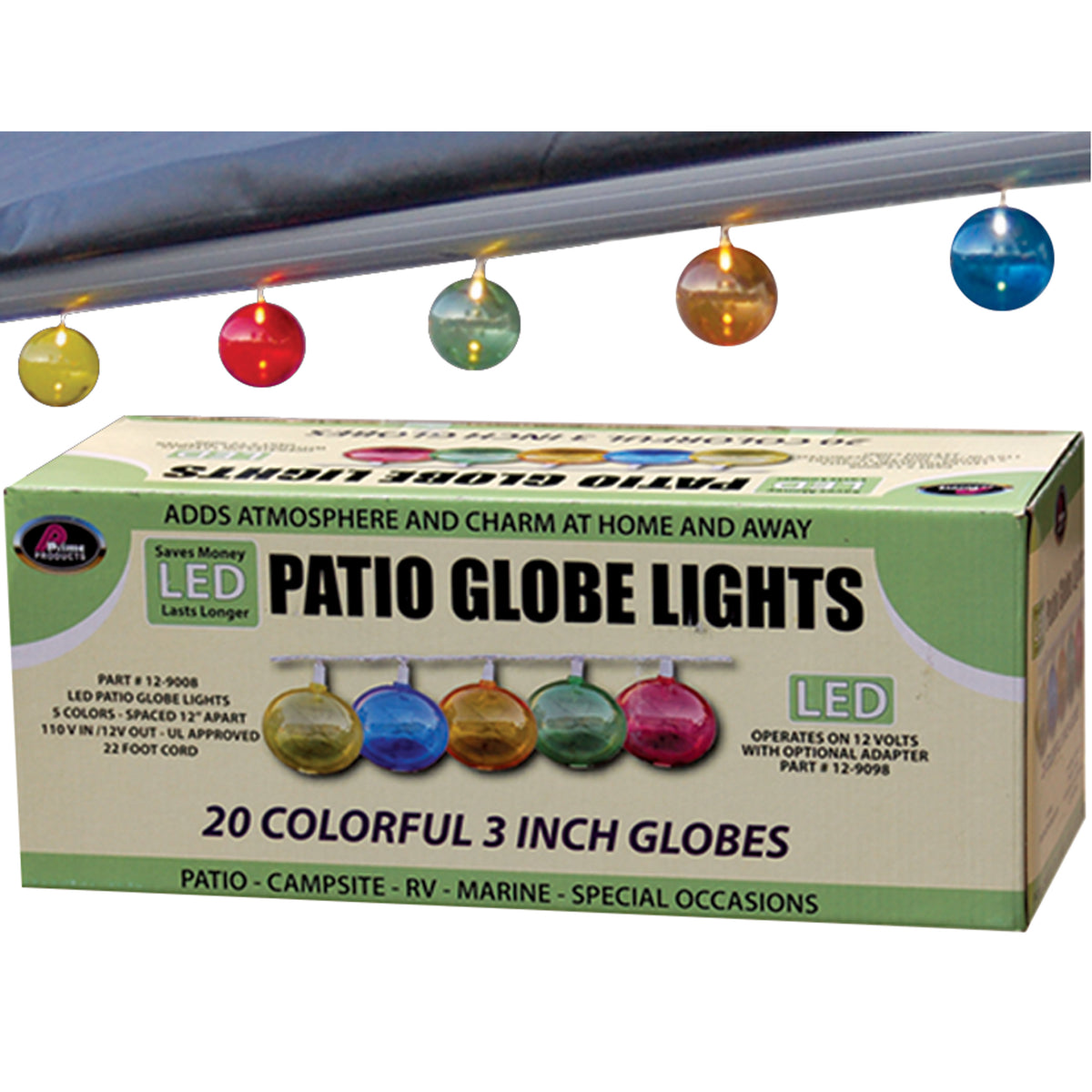 Prime Products 12-9008 LED Patio Multi Color Globe Lights