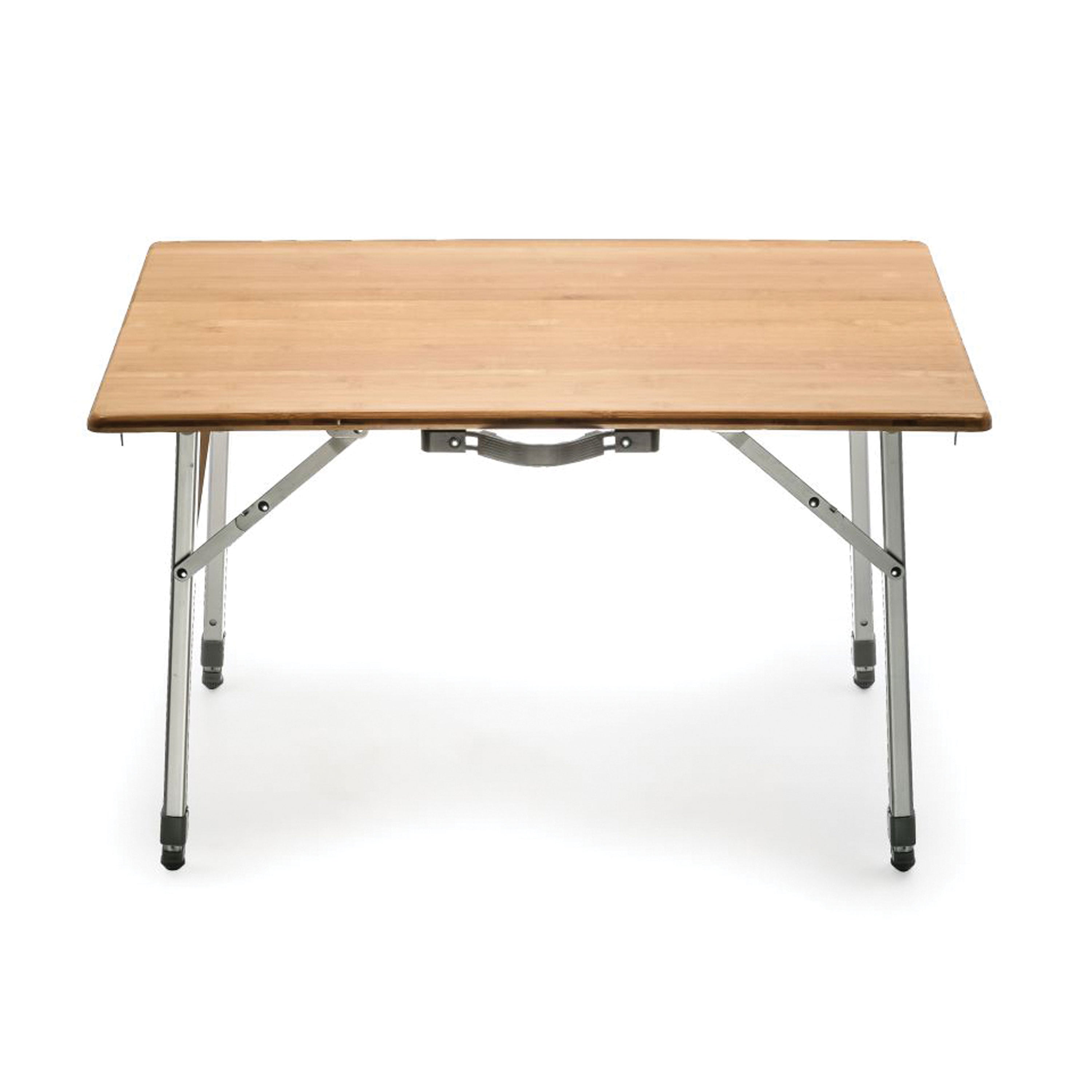 Camco 51893 Bamboo Folding Table Adjustable