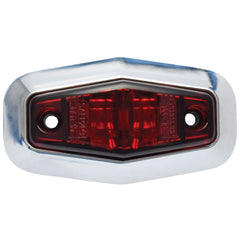 Fasteners Unlimited 003-19R LED Clearance Light Kit With Chrome Ring - Red, 3.25 in. L x 1.75 in. H CMD-003-19R