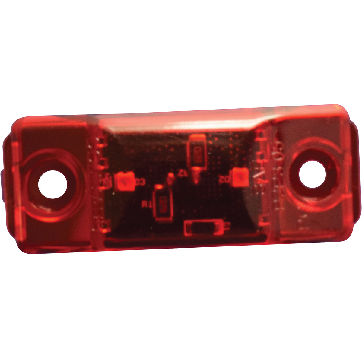Fasteners Unlimited 003-17R LED Hot-Dog Marker/Clearance Light With Gasket - Red, 2.8 in. L x 1.1 in. H CMD-003-17R