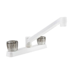 Dura Faucet Two-Handle Non-Metallic RV Kitchen Faucet - White
