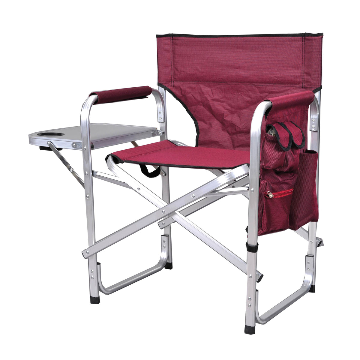 Ming's Mark SL-1204-BURGUNDY Stylish Camping Folding Director Chair - Burgundy