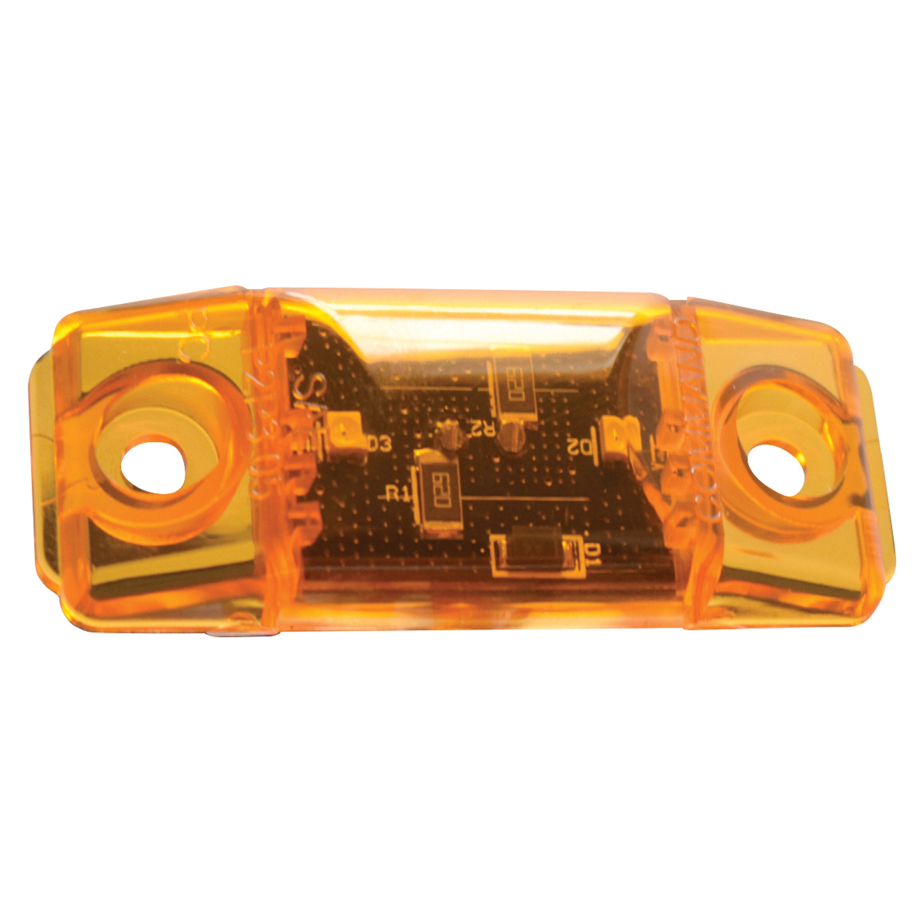 Fasteners Unlimited 003-17A LED Hot-Dog Marker/Clearance Light With Gasket - Amber, 2.8 in. L x 1.1 in. H CMD-003-17A