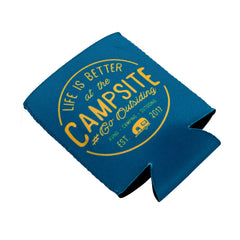Camco 53247 "Life is Better at the Campsite" Can Sleeve - Navy/Yellow