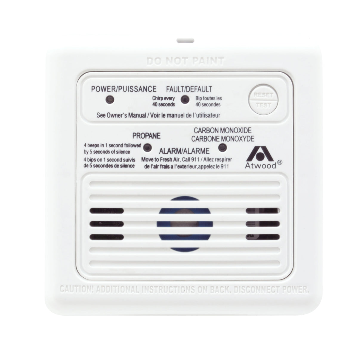 Atwood 36681 RV Carbon Monoxide and Propane Gas Detector - 12V, White