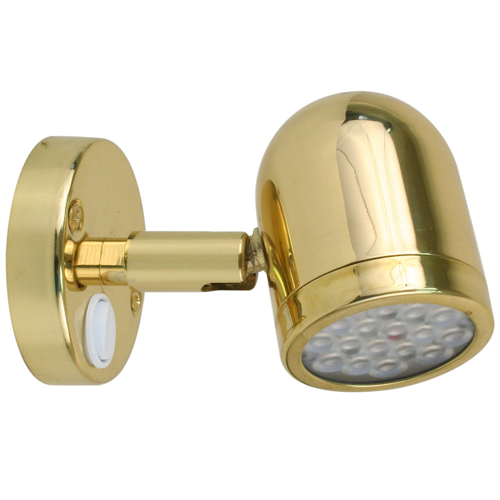 Scandvik 19052P LED Brass Reading Light - 10-30V