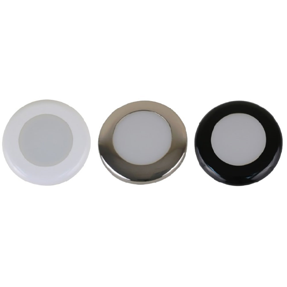 Scandvik 41290P A3C Downlight Kit - Warm White w/SS, White, & Black Trim Rings