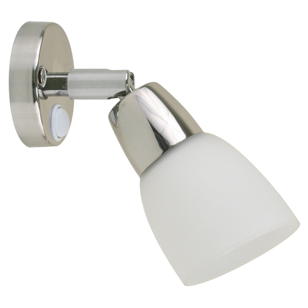 Scandvik 41365P SS Reading Light w/Frosted Glass Shade - 10-30V