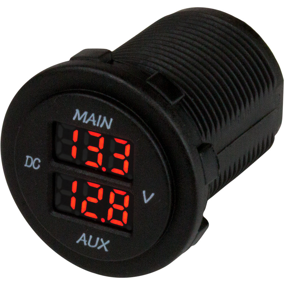 Sea-Dog 421616-1 Round Voltage Meter 5V-15VDC w/Rainbow Dial