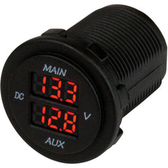 Sea-Dog 421616-1 Round Voltage Meter 5V-15VDC w/Rainbow Dial
