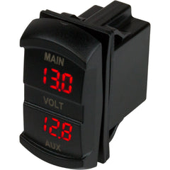 Sea-Dog 421636-1 Dual Volt Meter Rock Switch 10V-48VDC