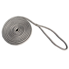 New England Rope 5058-24-00035 3/4" x 35&#39; Nylon Double Braid Dock Line - Grey