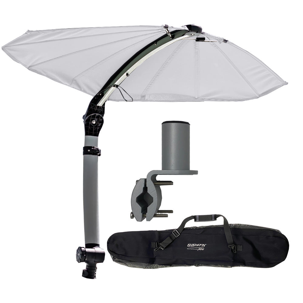 TACO T10-4000-16 ShadeFin Mini w/White Fabric - Bag & Round Rail Mount Kit