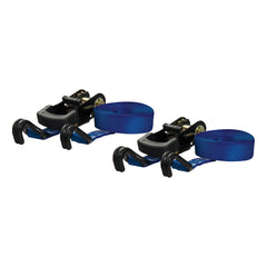 CURT 83020 16&#39; Blue Cargo Straps w/"J" Hooks - 733 lbs - 2 Pack