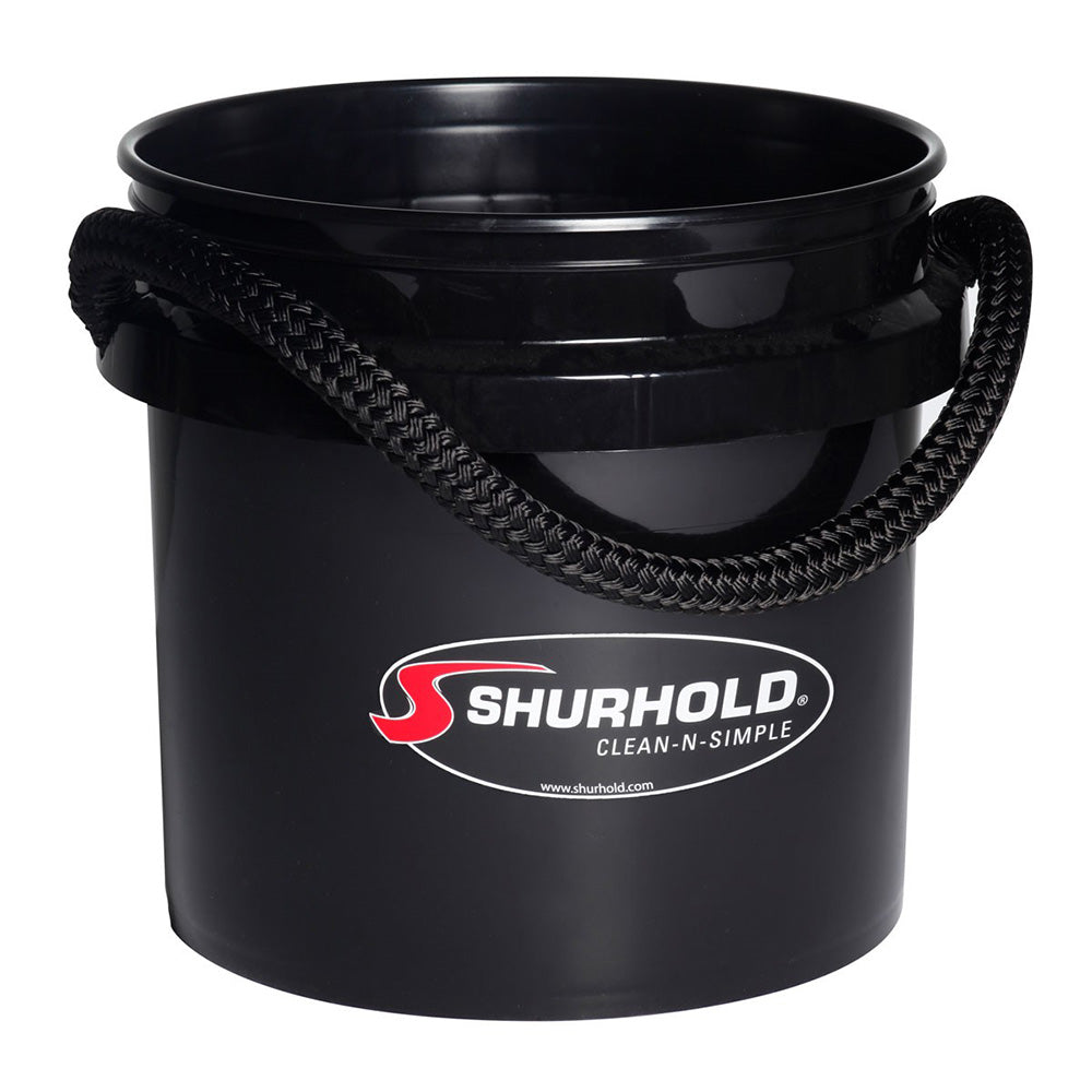 Shurhold 2432 World's Best Rope Handle Bucket - 3.5 Gallon - Black
