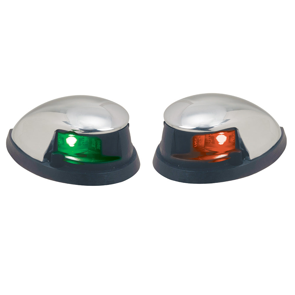 Perko 0648DP0CHR Red/Green Horizontal Mount Side Lights - Pair - Chrome Plated Zinc