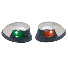 Perko 0648DP0CHR Red/Green Horizontal Mount Side Lights - Pair - Chrome Plated Zinc