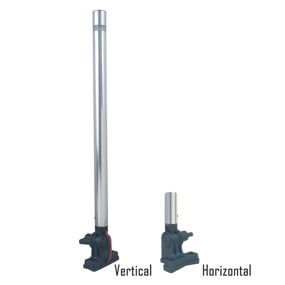Perko 1670DP0ALU 14" Folding Mount Pole Light - White All Round Light