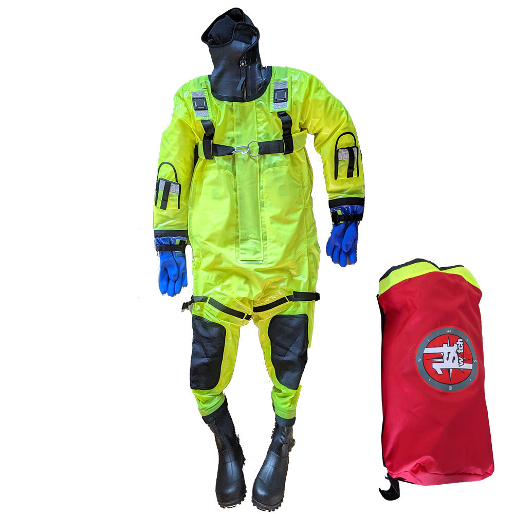 First Watch RS-1005-HV-M RS-1005 Ice Rescue Suit - Hi-Vis Yellow - S/M (Built to Fit 46"-58")