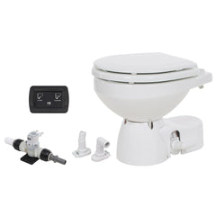 Jabsco 38045-3094RSP Quiet Flush E2 Fresh Water Toilet Compact Bowl - 24V - Soft Close Lid