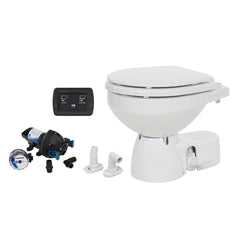 Jabsco 38245-3092RSP Quiet Flush E2 Raw Water Toilet Compact Bowl - 12V - Soft Close Lid