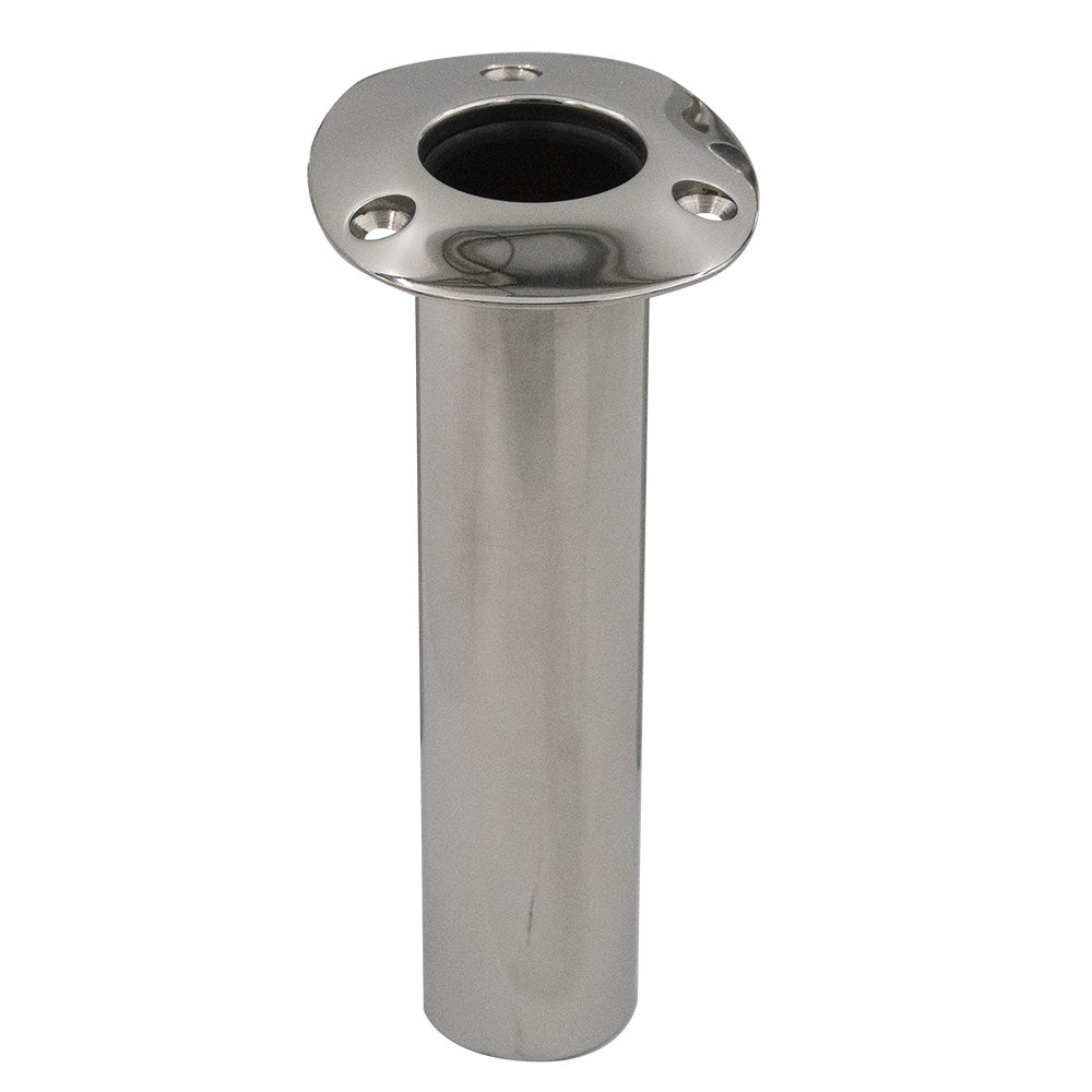 C.E. Smith 536800C 80 Series Standard Flush Mount Rod Holder - 0 Degree - Stainless Steel - Cast Bottom - Black Liner