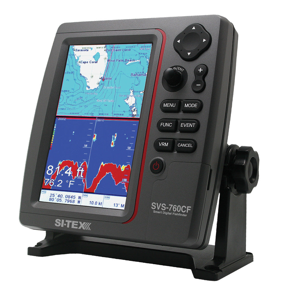 SI-TEX SVS-760CF+ GPS Dual Frequency 600W Sonar System - 7&rdquo; Color LCD w/Internal & External GPS Antenna & C-MAP 4D Card
