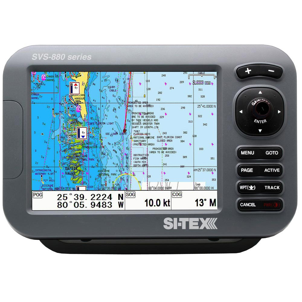 SI-TEX SVS-880CFE+ GPS Chart-Dual Frequency 600W Sonar System - 8&rdquo; Color LCD w/Internal & External GPS Antenna & C-MAP 4D Card