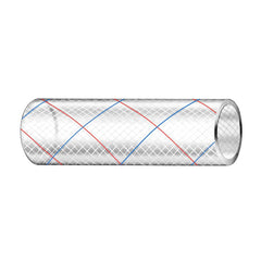Trident Marine 162-0586 5/8" x 50' Clear Reinforced PVC Hose Tubing Red & Blue Tracer